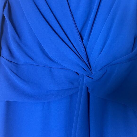 Lauren Ralph Lauren Rosslyn Twisted Front Balloon Long Sleeve Dress Royal Blue 6 - Picture 4 of 8